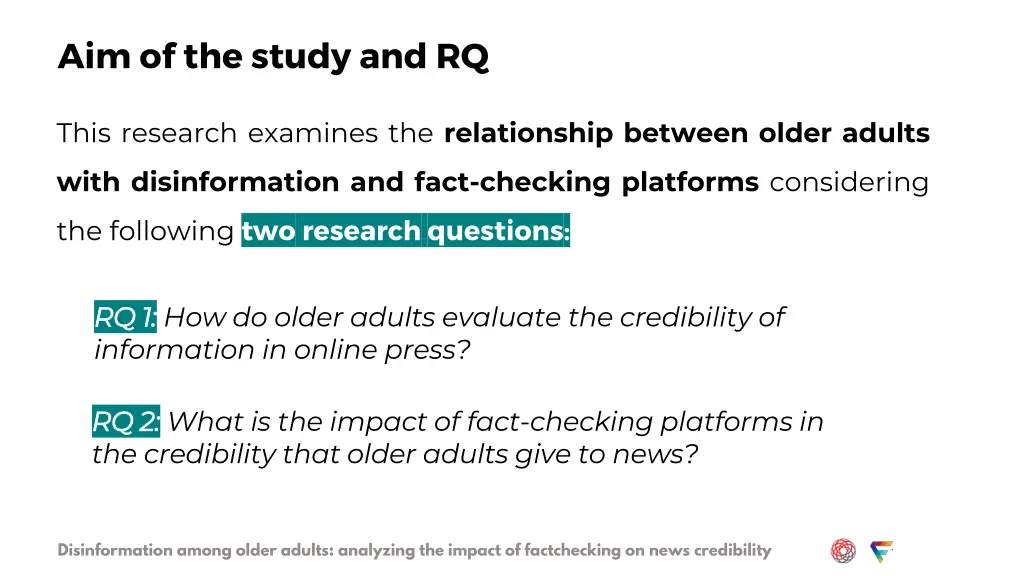 aim of the study and rq