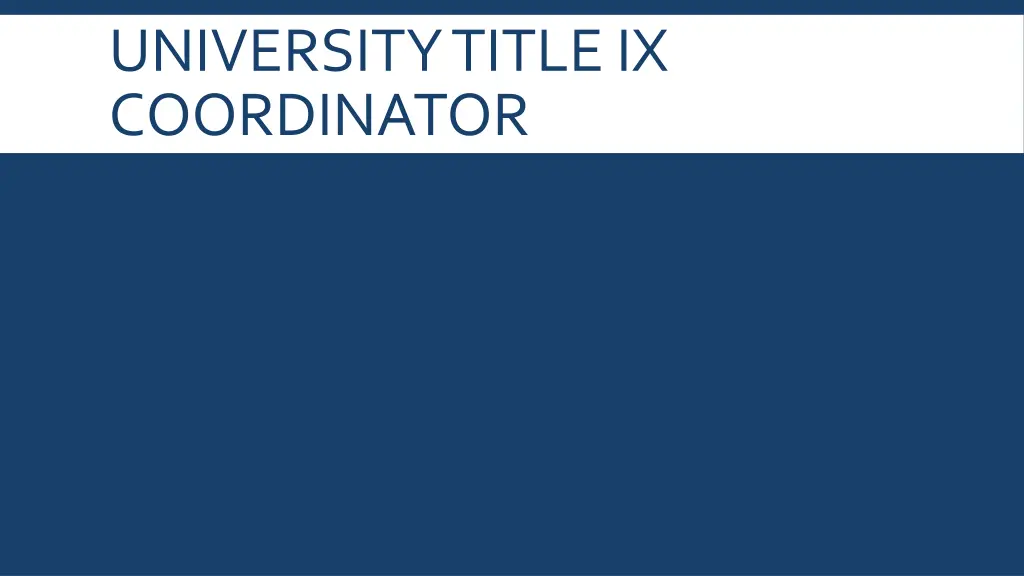 university title ix coordinator