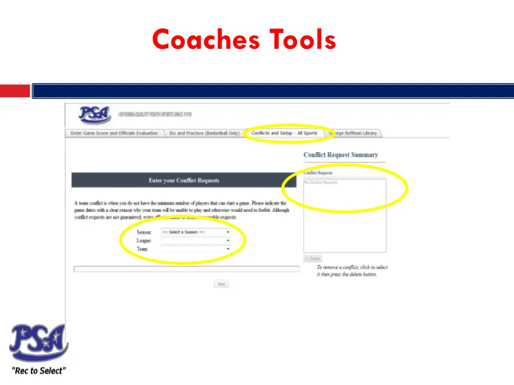coaches tools
