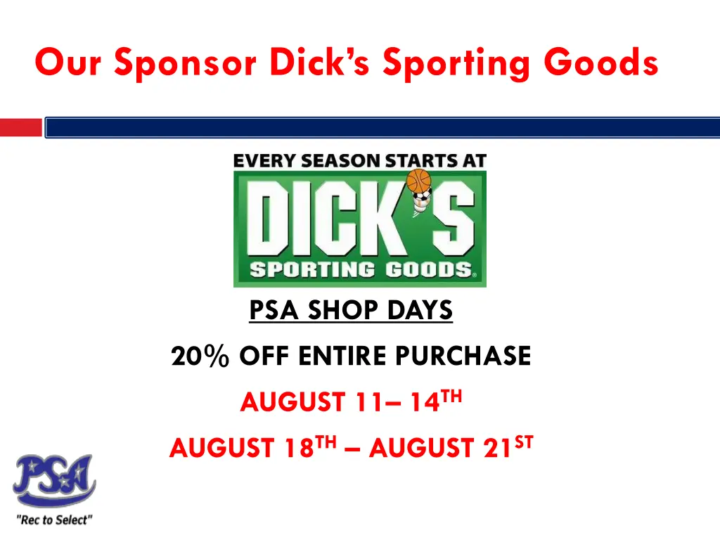 our sponsor dick s sporting goods