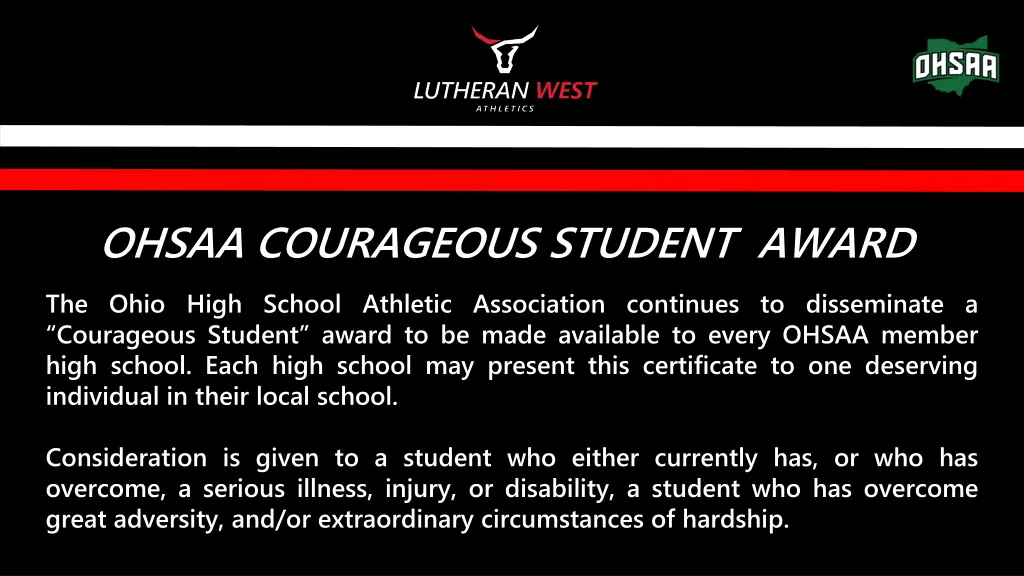 ohsaa courageous student award