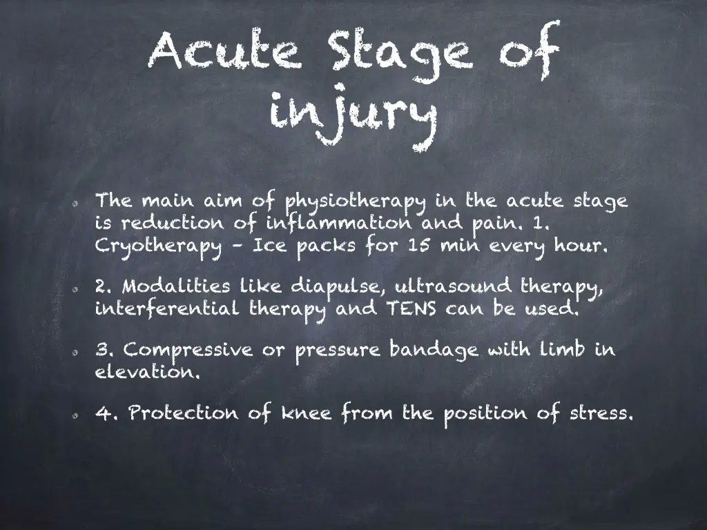 acute stage of injury