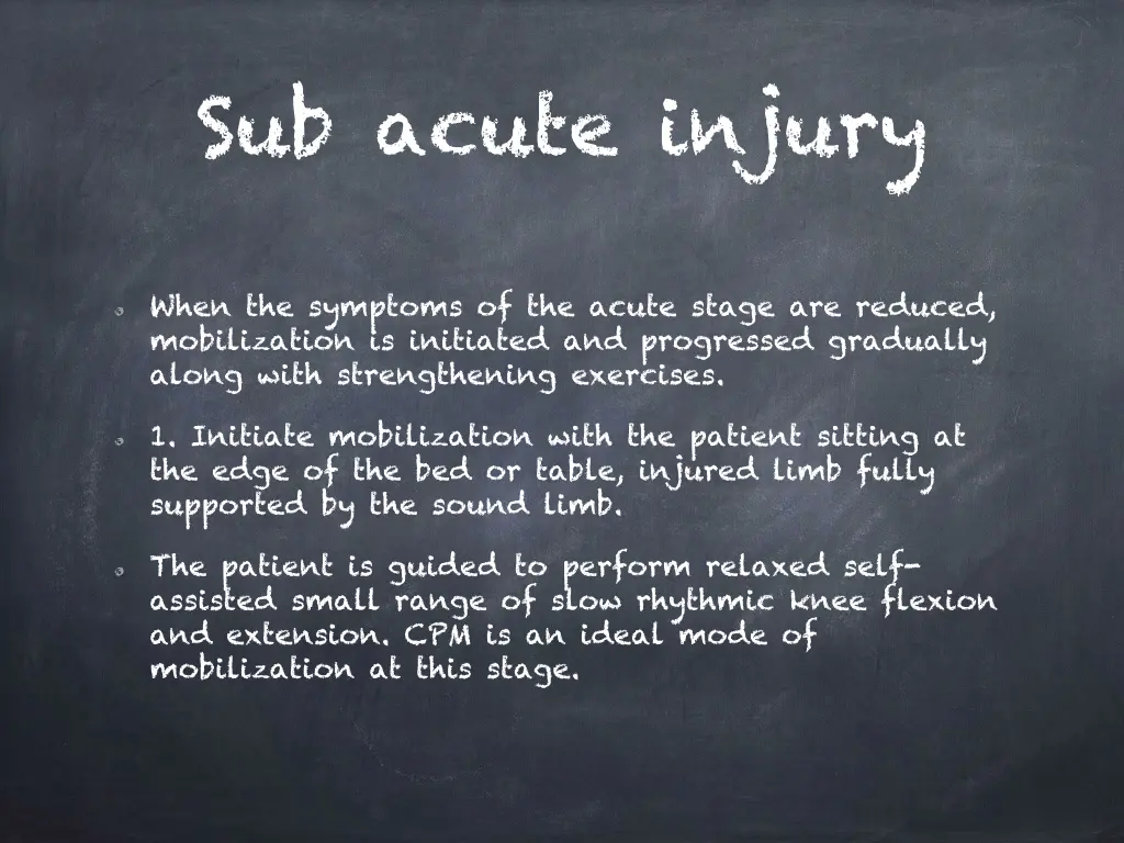 sub acute injury