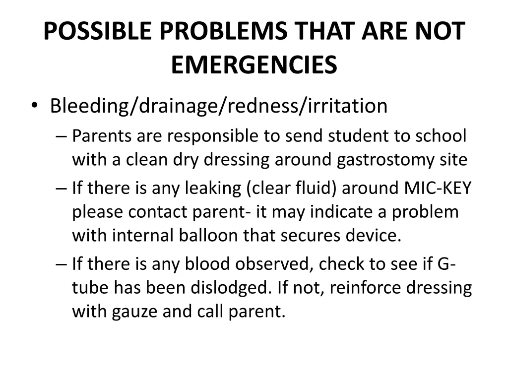 possible problems that are not emergencies 3