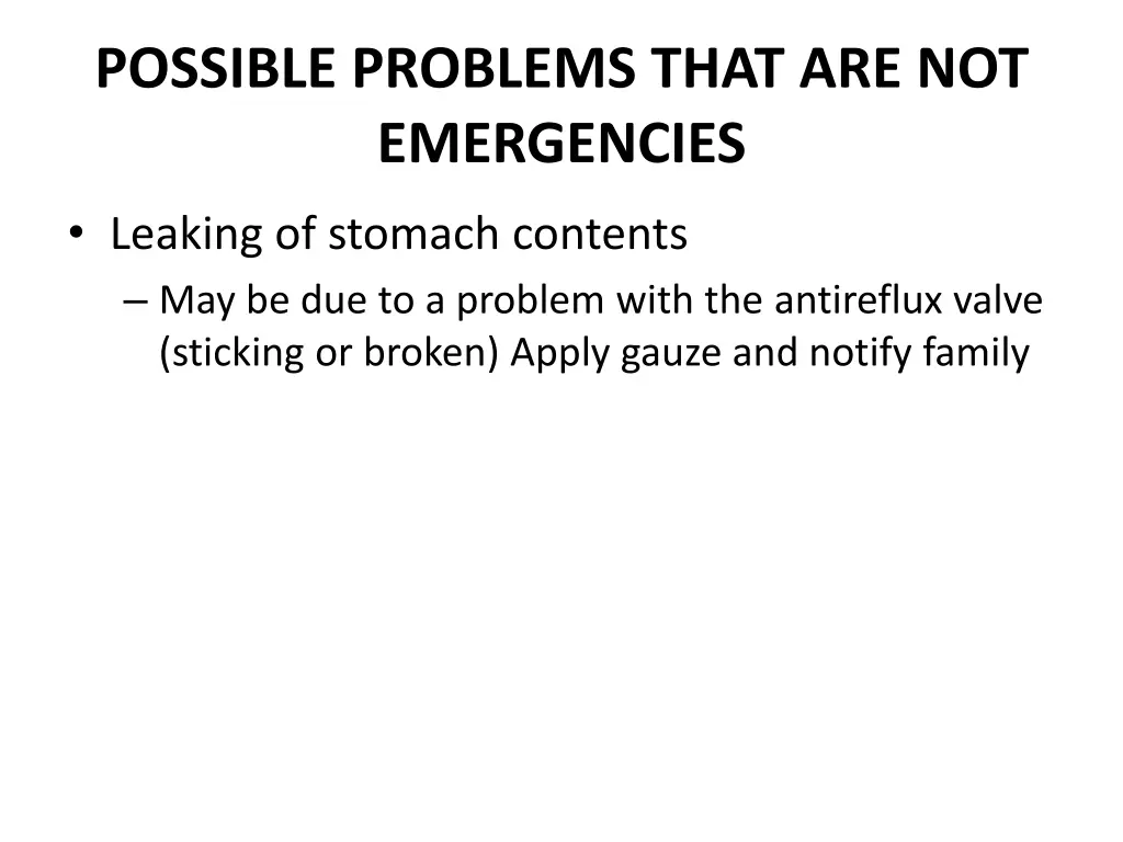 possible problems that are not emergencies 4