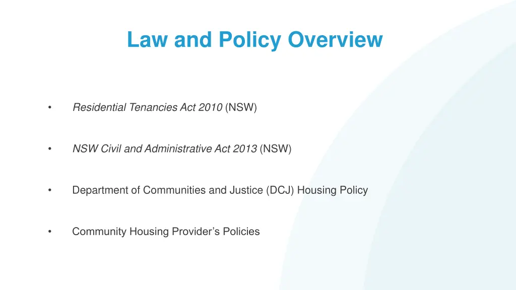 law and policy overview