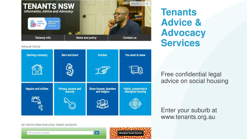 tenants advice advocacy services