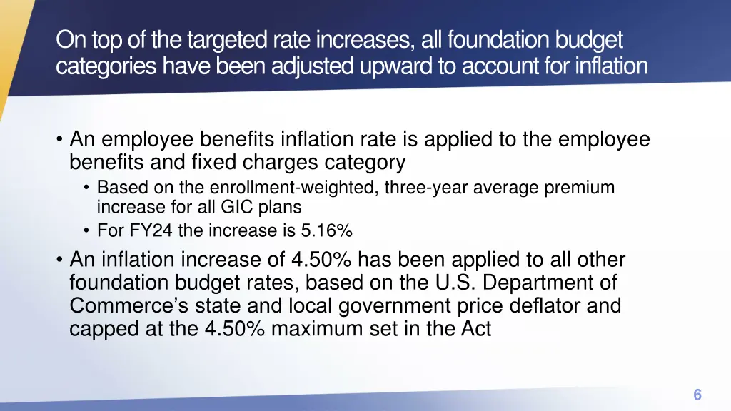on top of the targeted rate increases