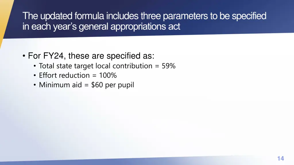 the updated formula includes three parameters