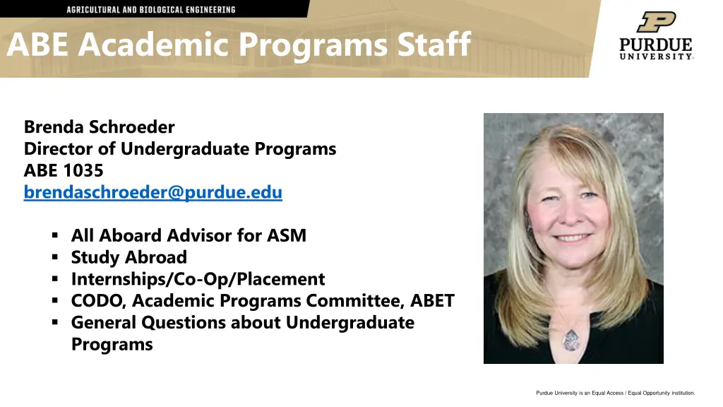 abe academic programs staff