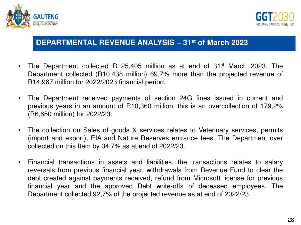 departmental revenue analysis 31 st of march 2023 1