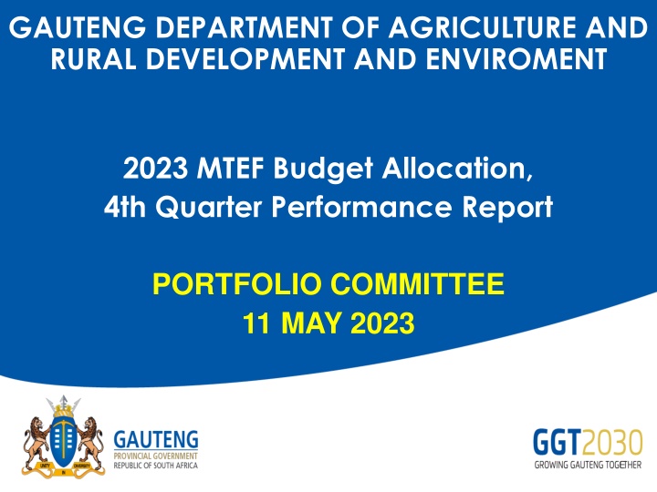 gauteng department of agriculture and rural