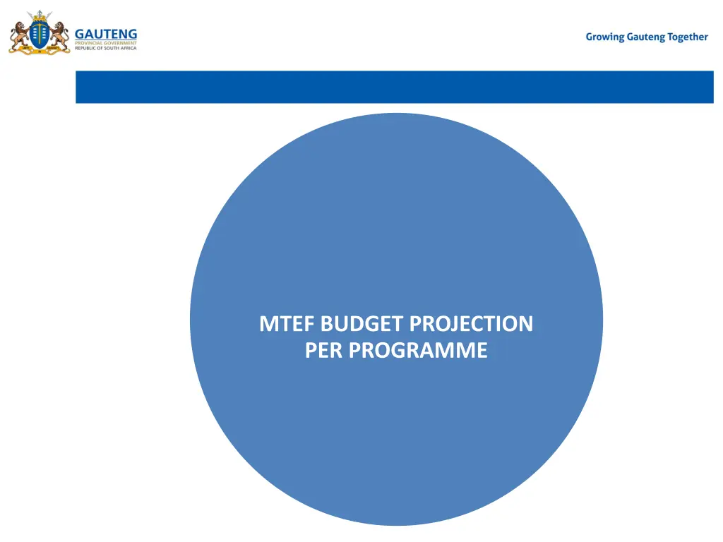 mtef budget projection per programme