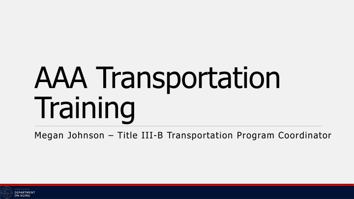 aaa transportation training