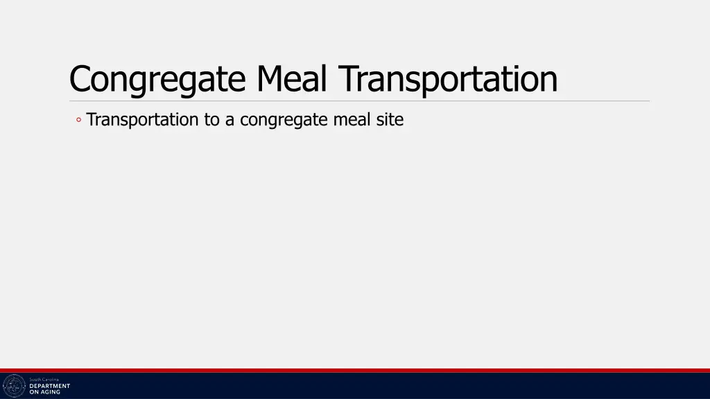 congregate meal transportation