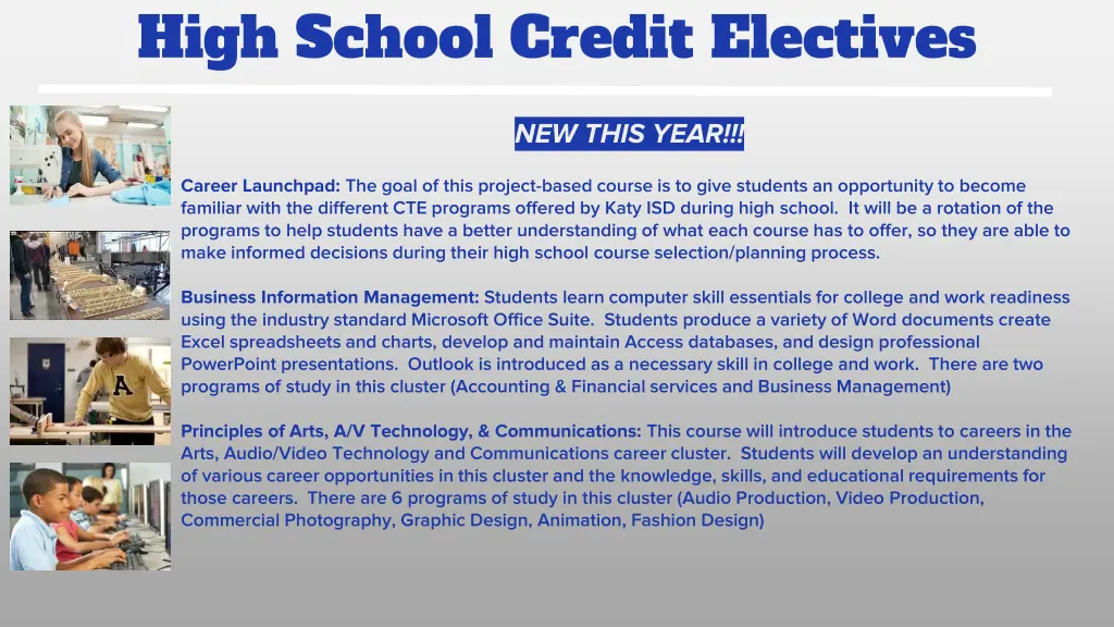 high school credit electives 1