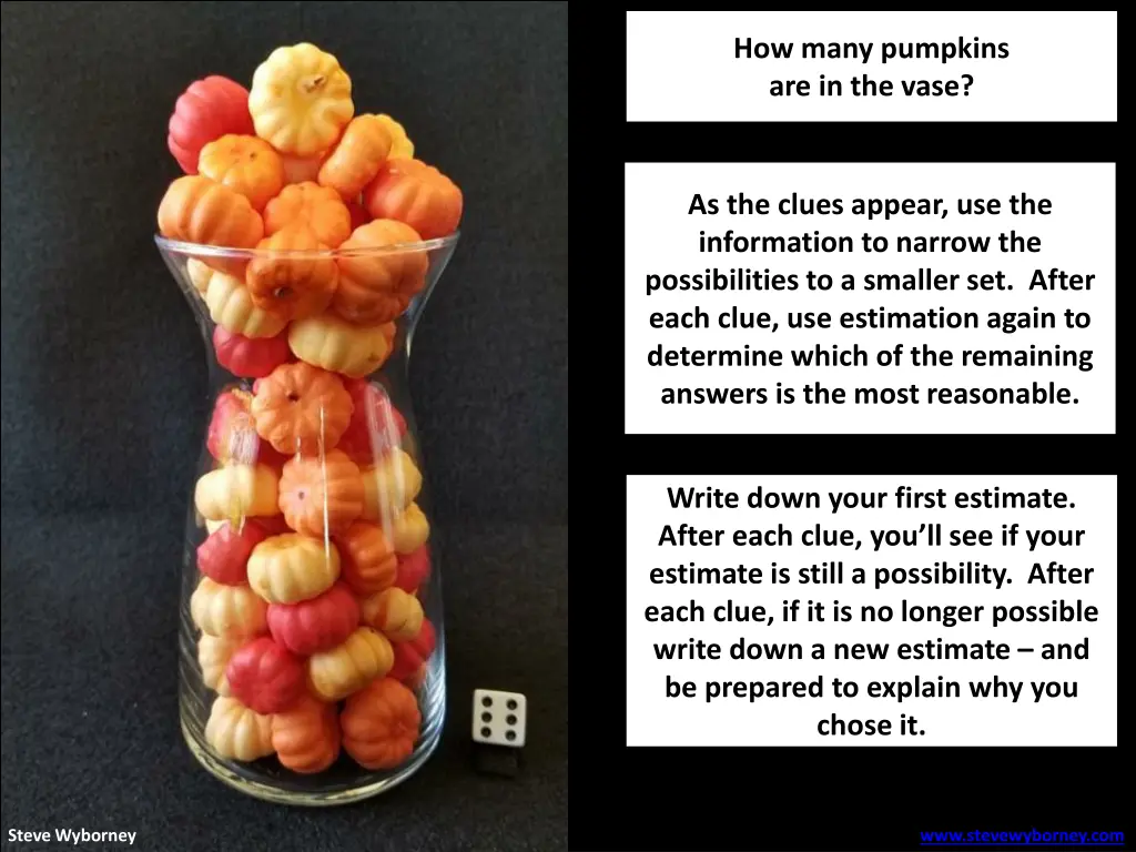 how many pumpkins are in the vase 1