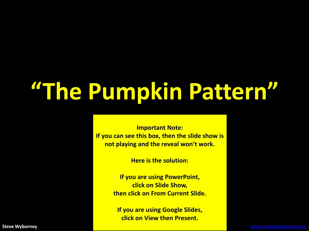 the pumpkin pattern