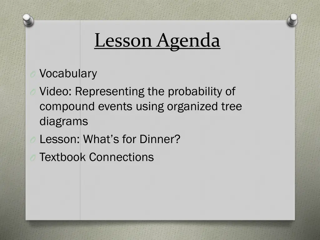 lesson agenda