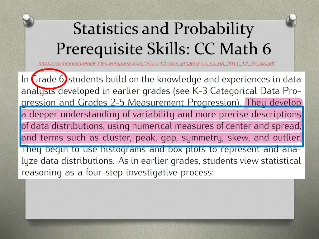 statistics and probability prerequisite skills
