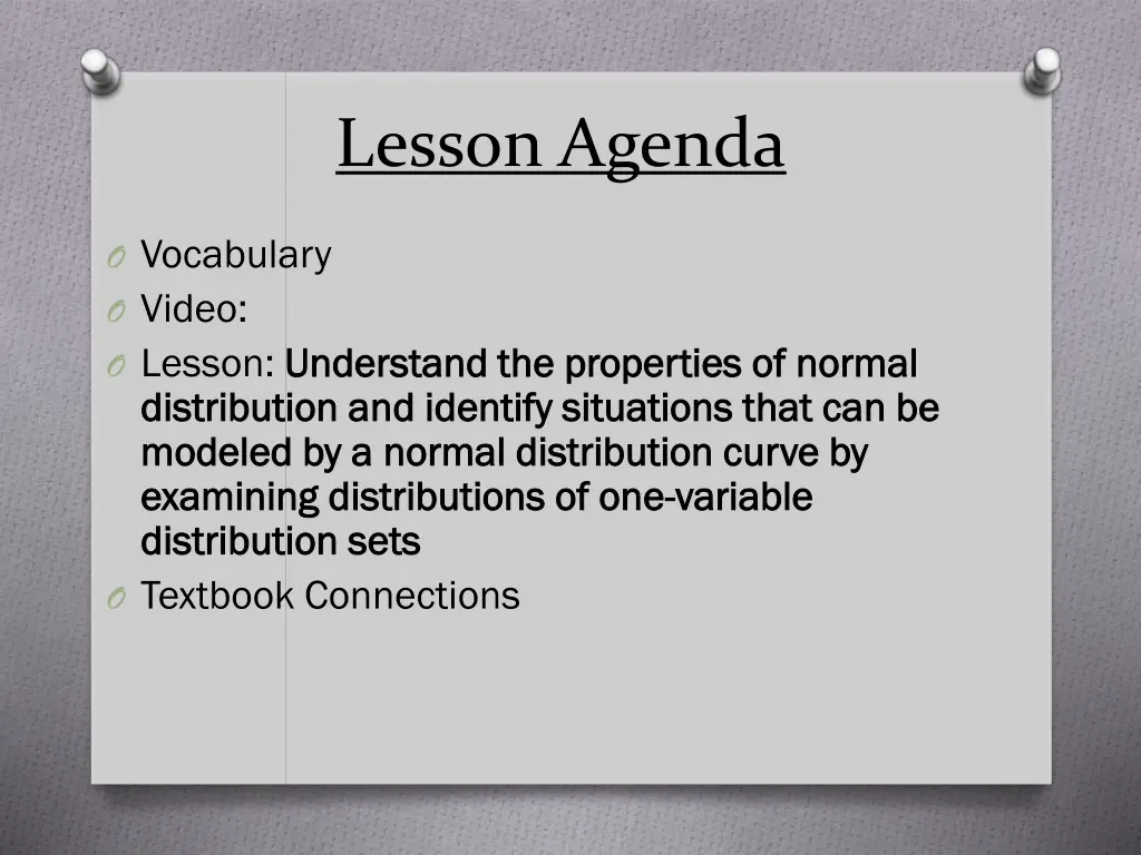 lesson agenda