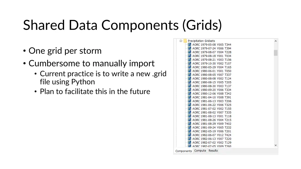 shared data components grids