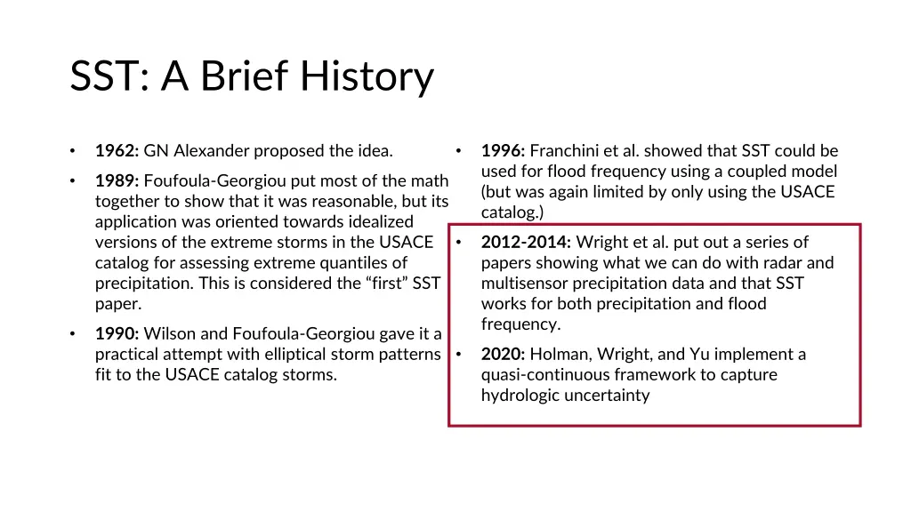 sst a brief history