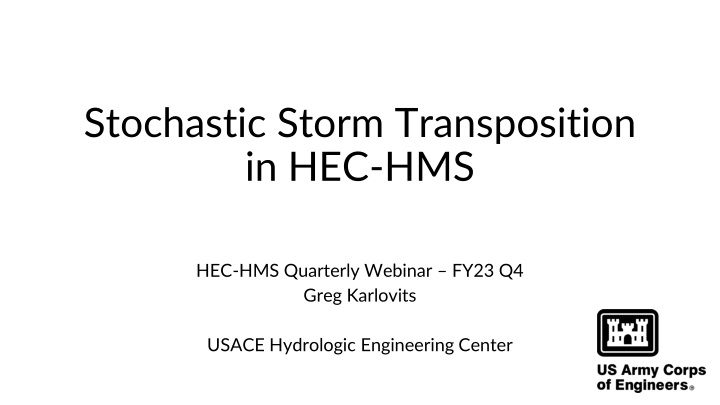 stochastic storm transposition in hec hms