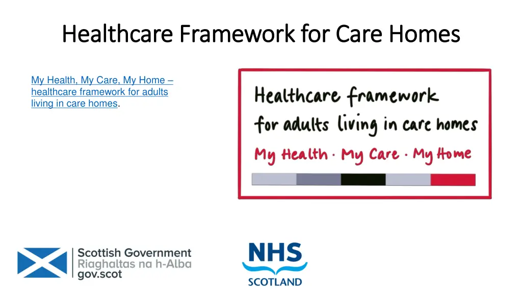 healthcare framework for care homes healthcare