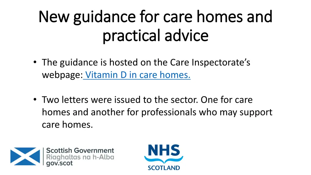 new guidance for care homes and new guidance