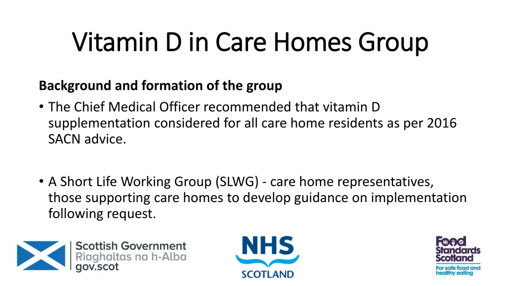 vitamin d in care homes group vitamin d in care