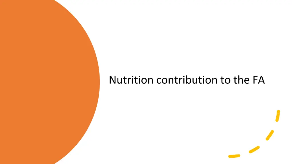 nutrition contribution to the fa