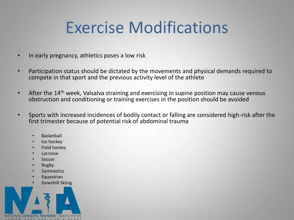 exercise modifications