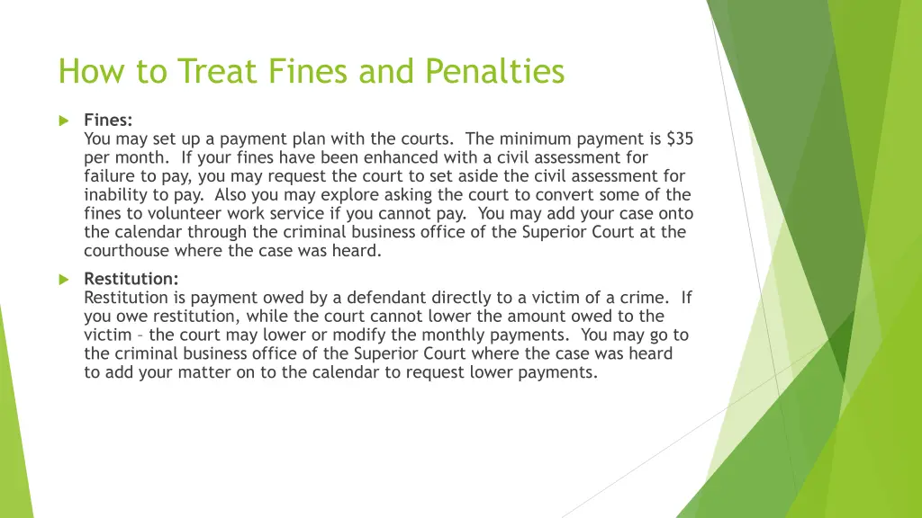 how to treat fines and penalties