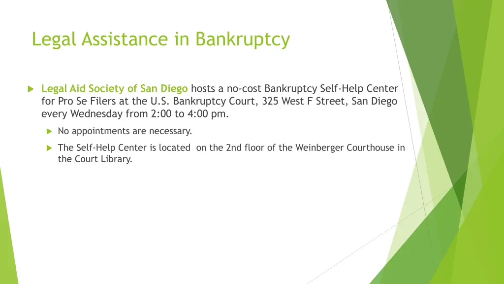 legal assistance in bankruptcy