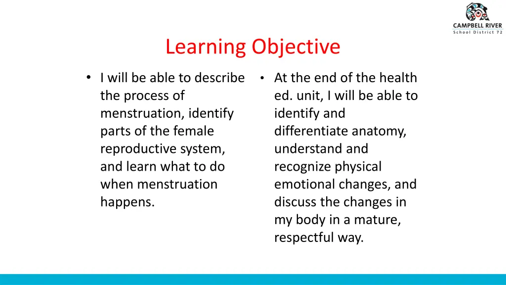 learning objective