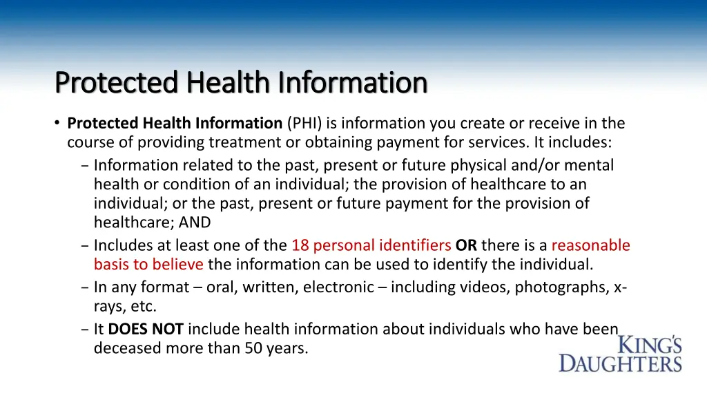 protected health information protected health