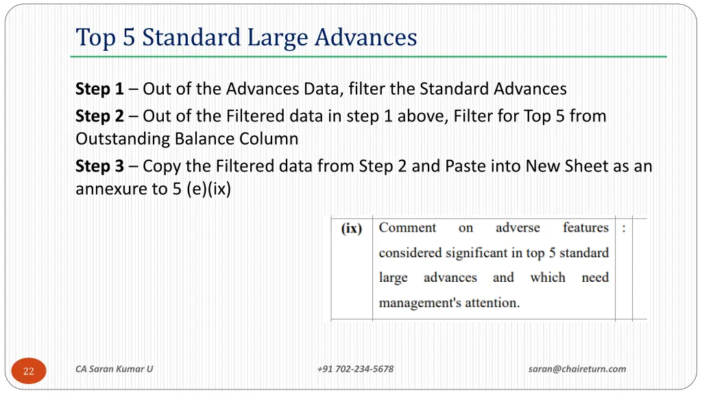 top 5 standard large advances