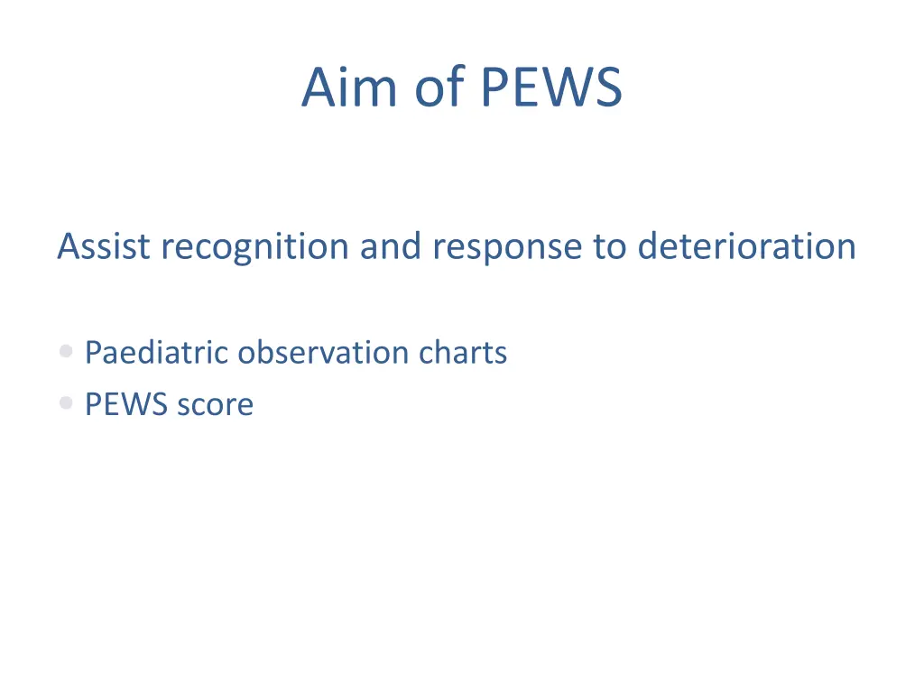 aim of pews