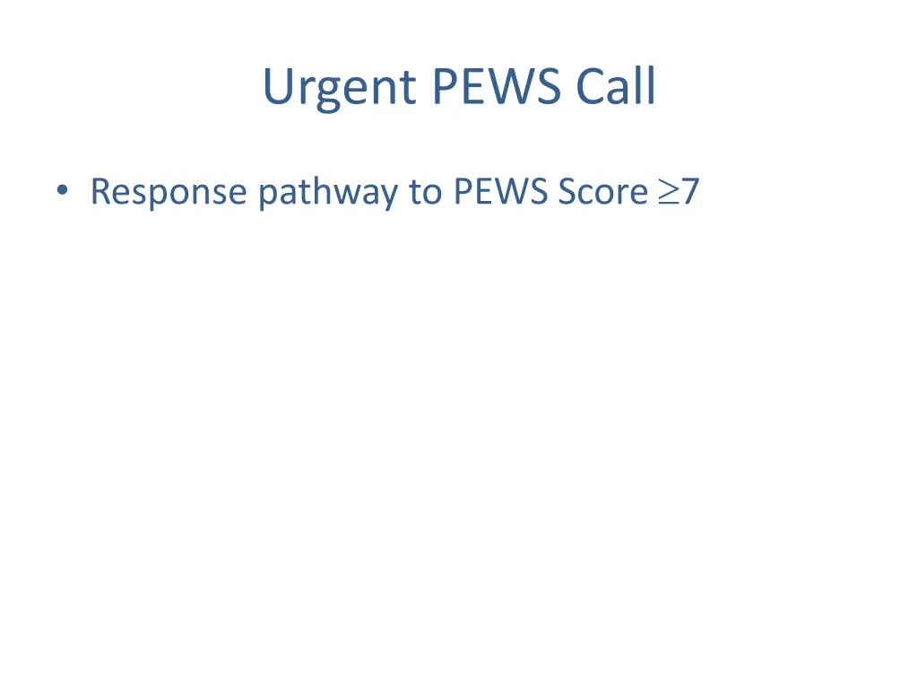 urgent pews call