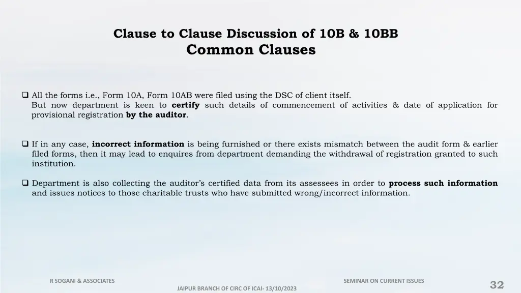 clause to clause discussion of 10b 10bb 10