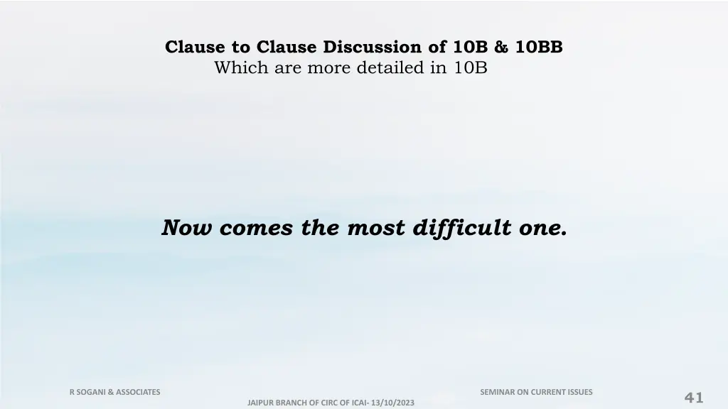 clause to clause discussion of 10b 10bb 14