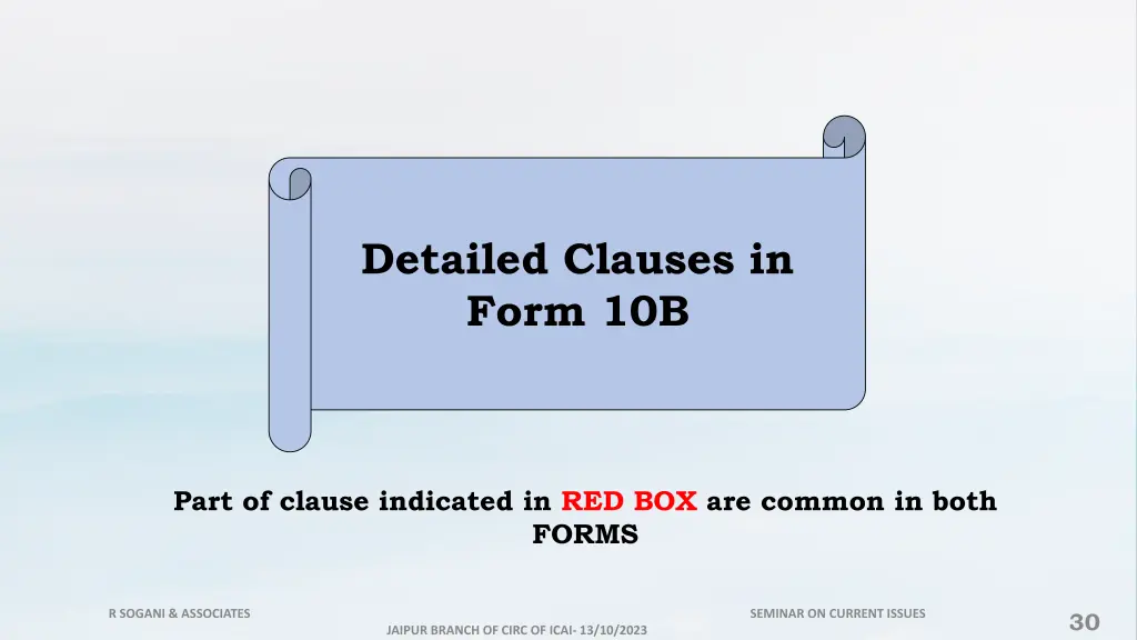 detailed clauses in form 10b