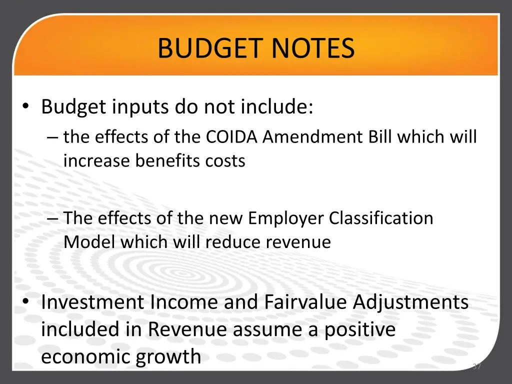 budget notes