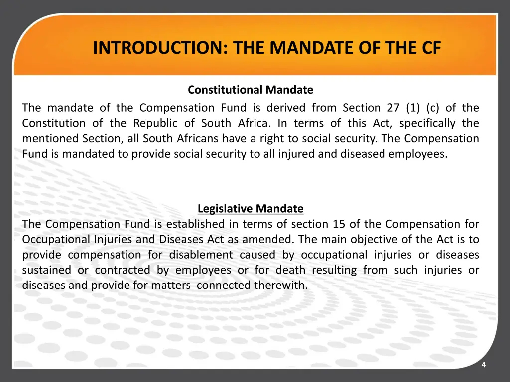 introduction the mandate of the cf