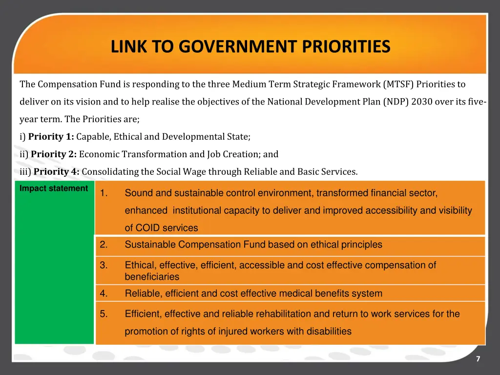 link to government priorities