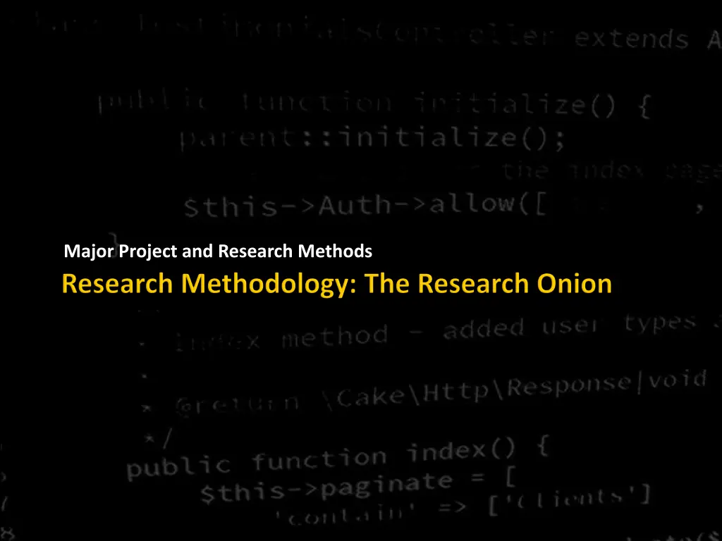 major project and research methods 4