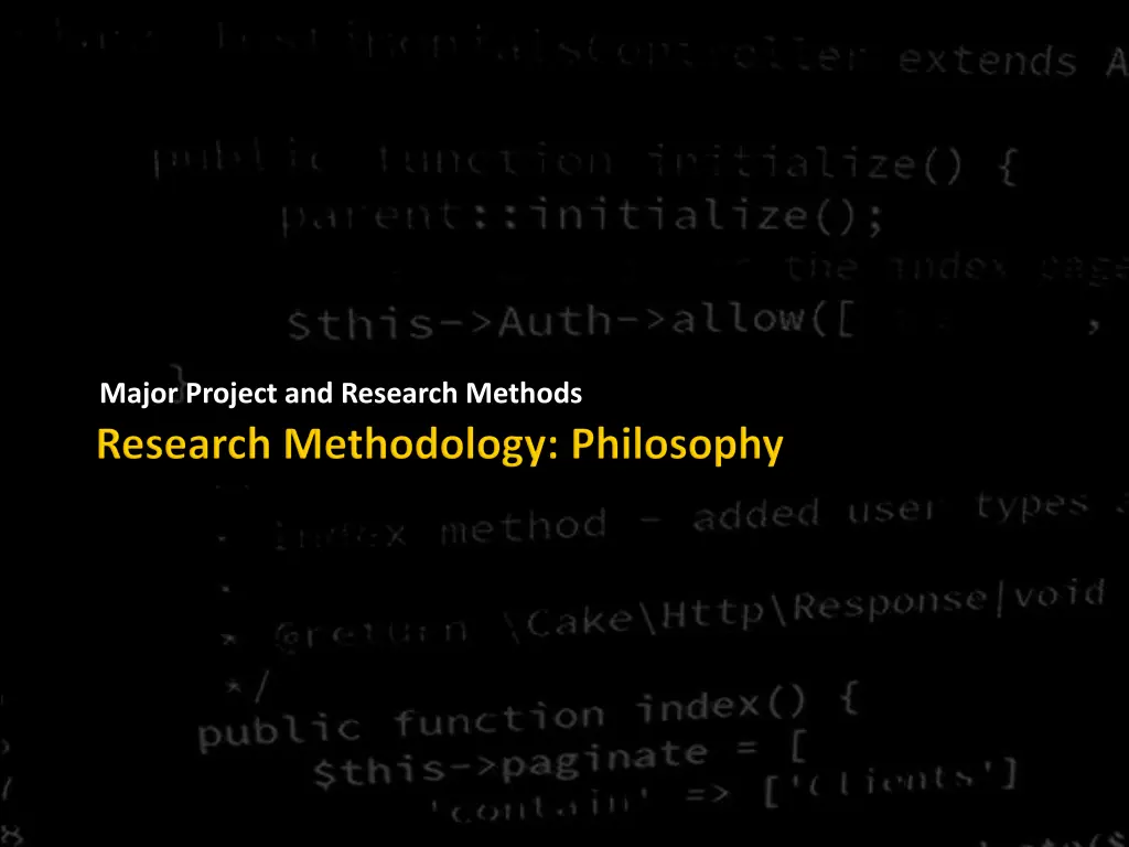 major project and research methods 5