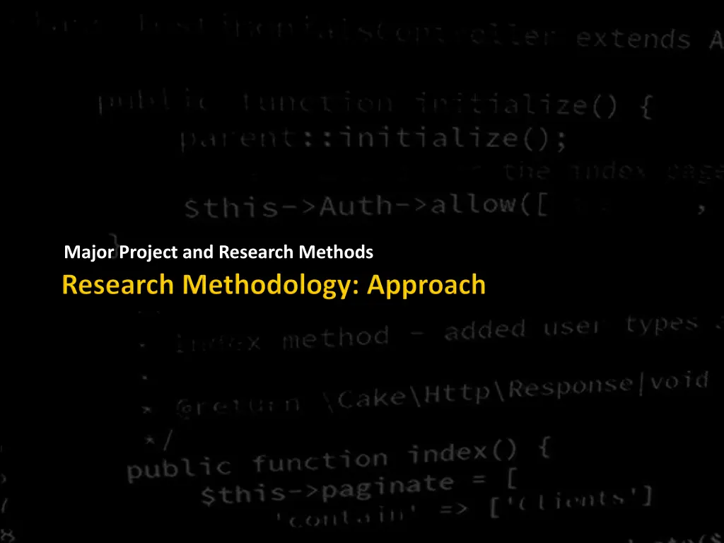 major project and research methods 6