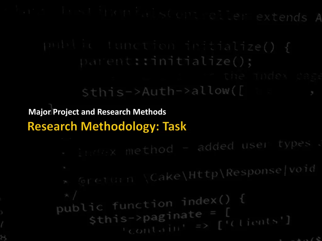 major project and research methods 7